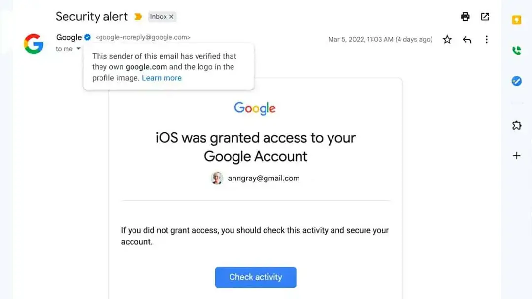 android ve ios icin gmail mavi tik 2