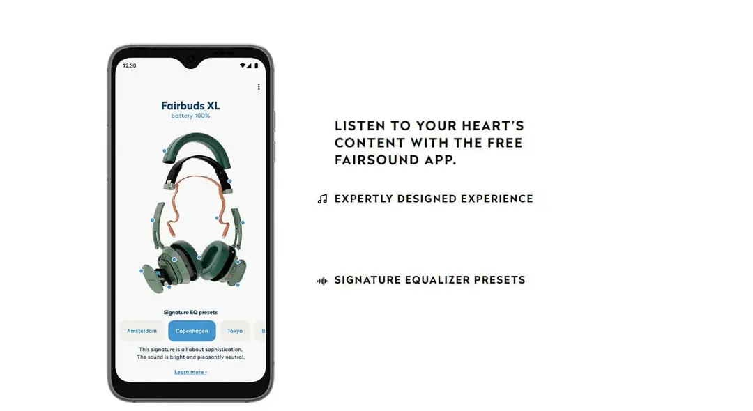 app of fairbuds xl headphones