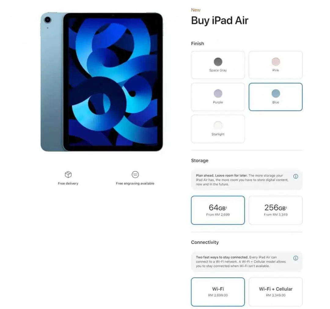apple ipad air malaysia online store