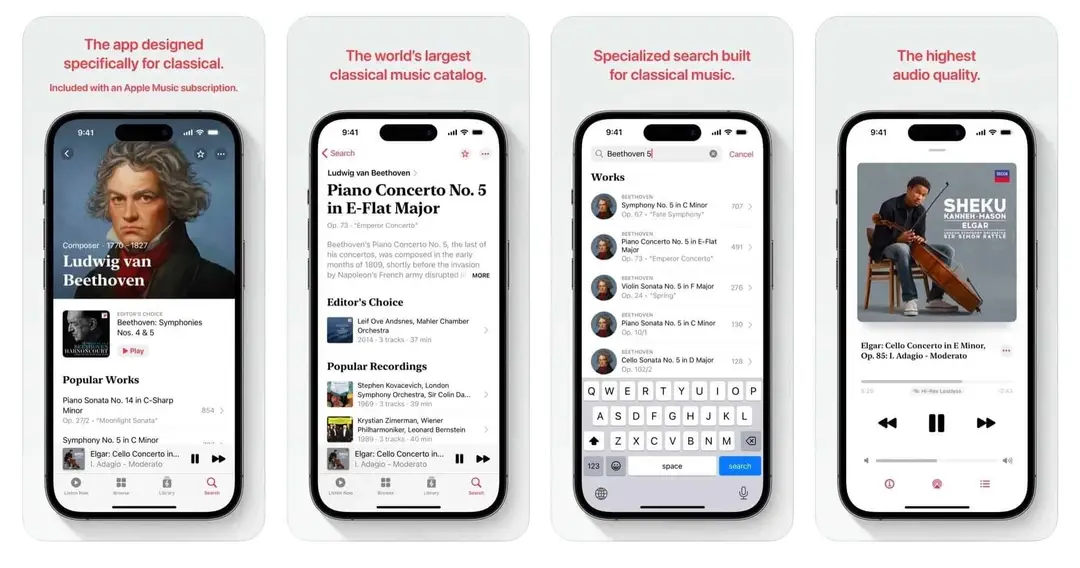 apple music classical screenshots