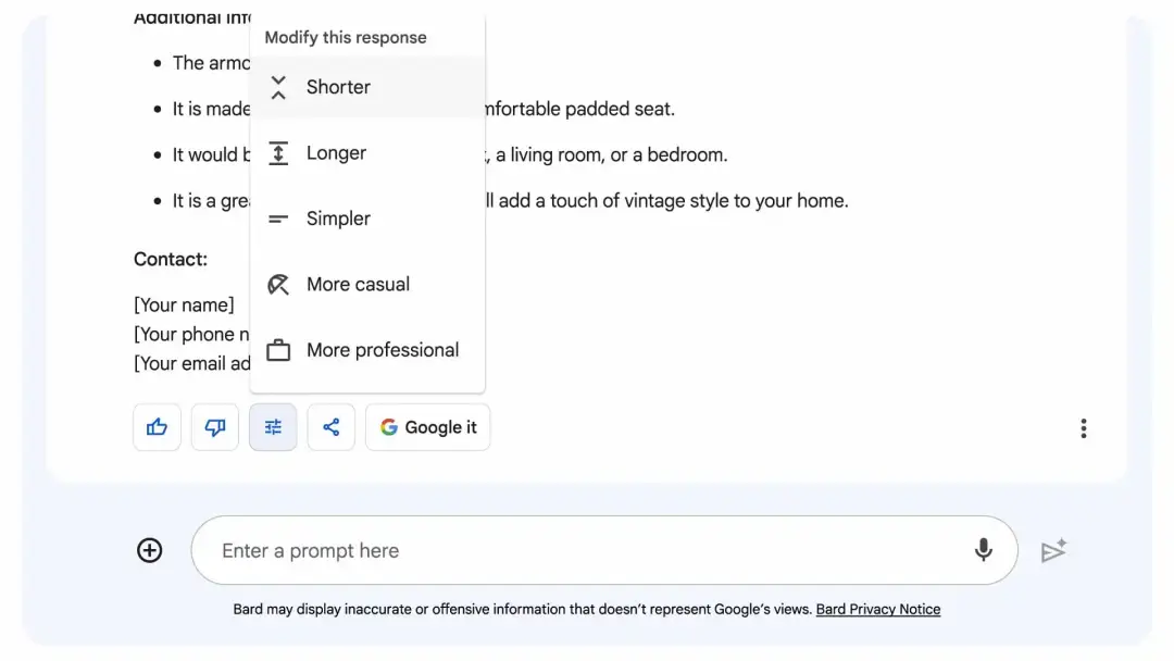 bard response