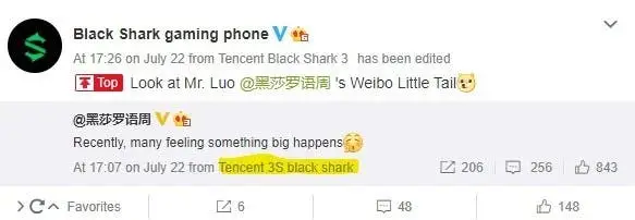 black shark 3s clue