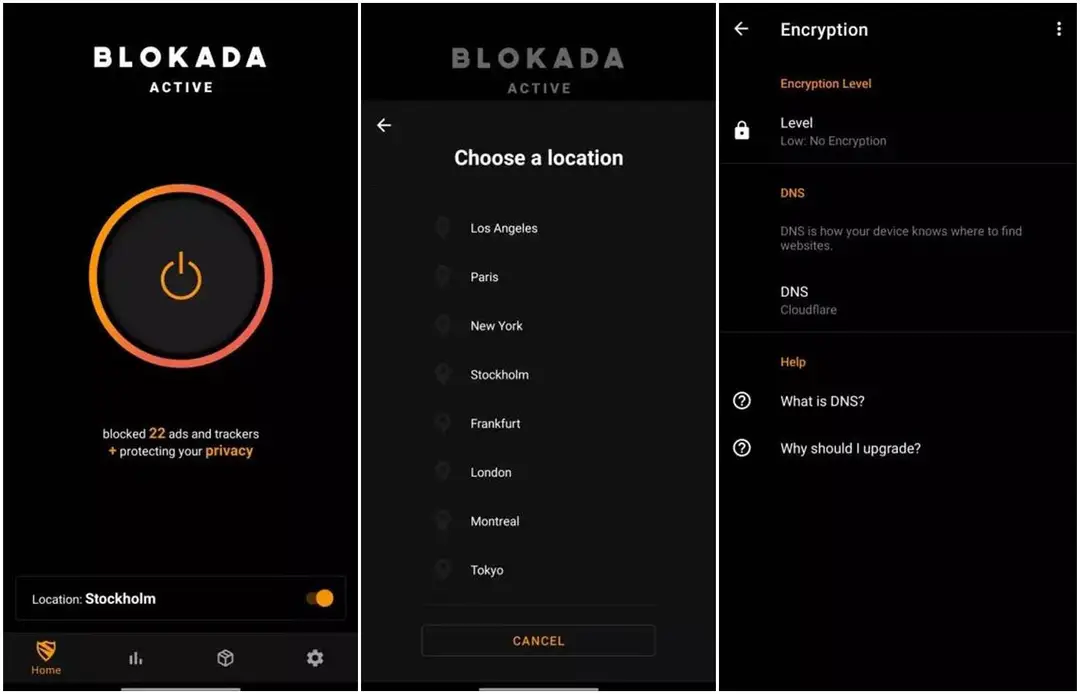blokada slim interface