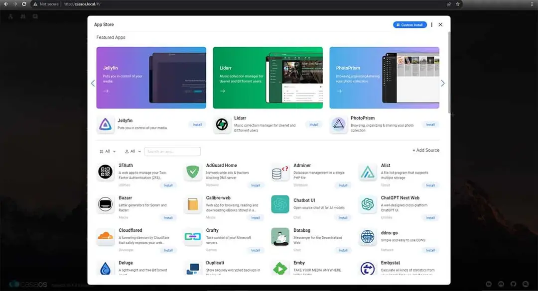 casaos app store