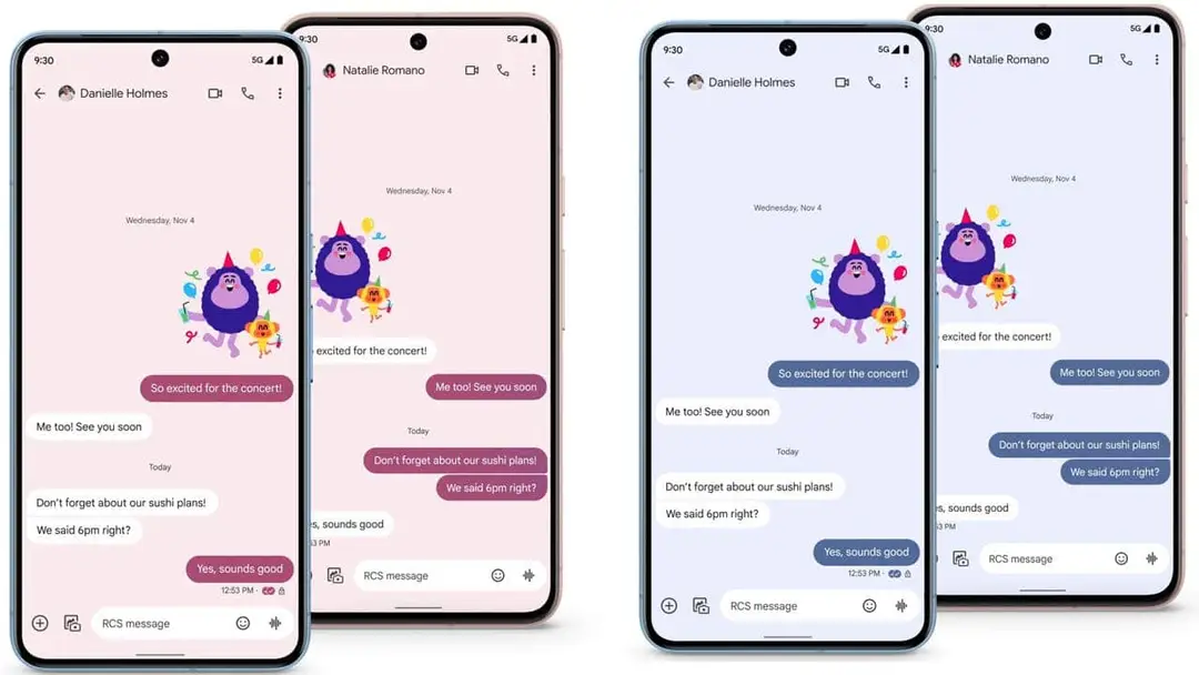chat bubbles on google messages