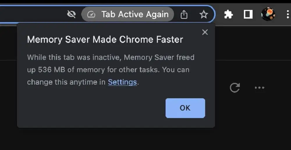 chrome memory energy saver 1