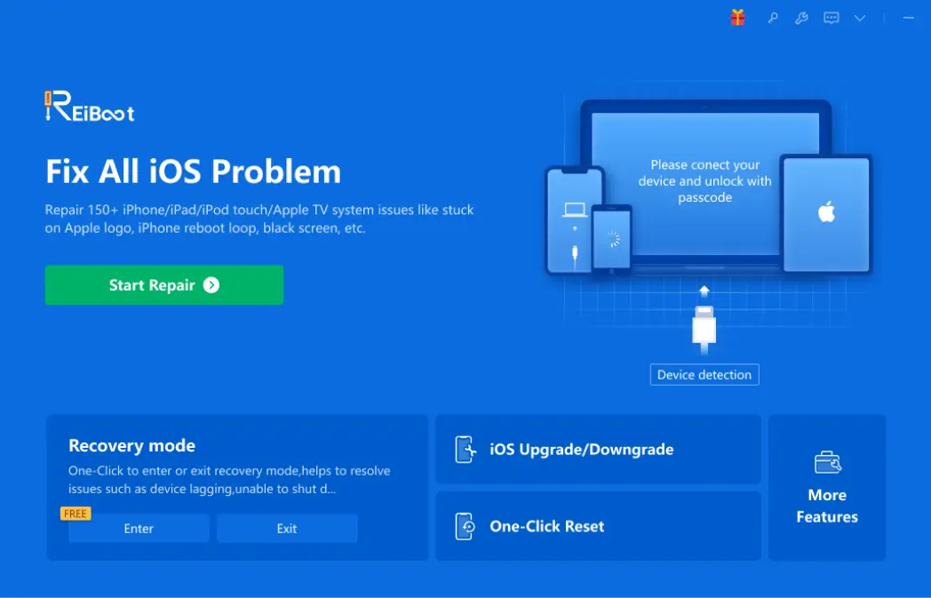 click start repair button