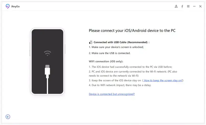 connect the phone with an usb cable 1