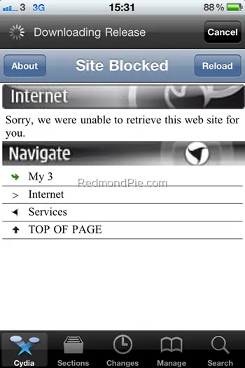cydia blocked