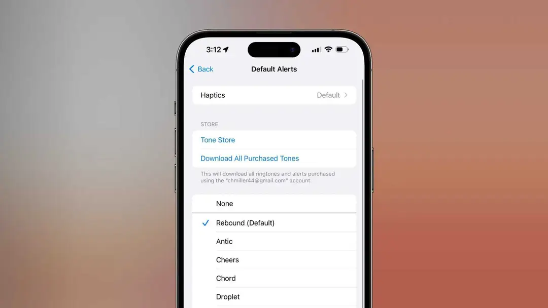 default notification alerts