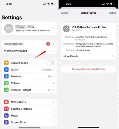 delete previous update when ios update stuck