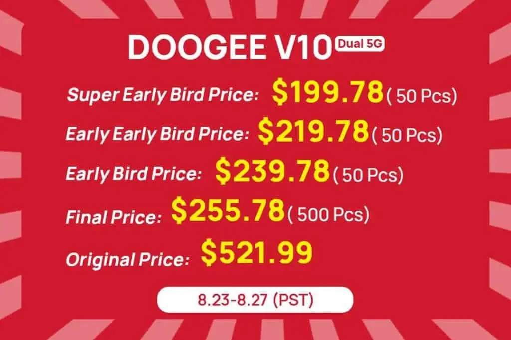 doogee v10 5g 60 sale