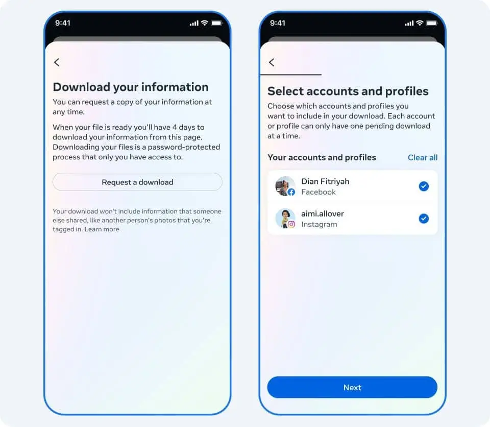 downloading information from instagram