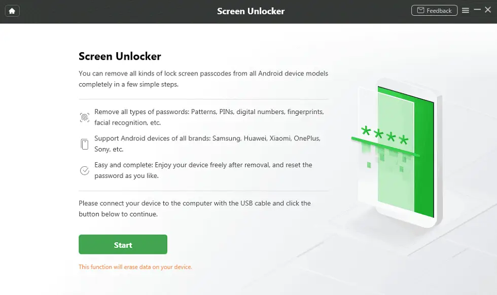 droidkit connect android device and unlock