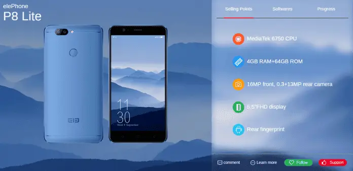 elephone p8 lite