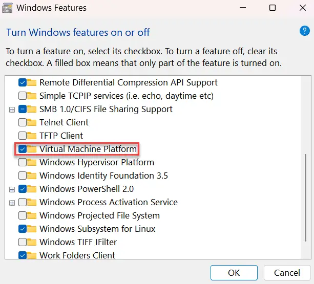 enabling virtual machine platform to run android apps on windows 11