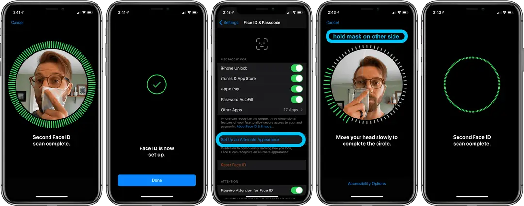face id with mask