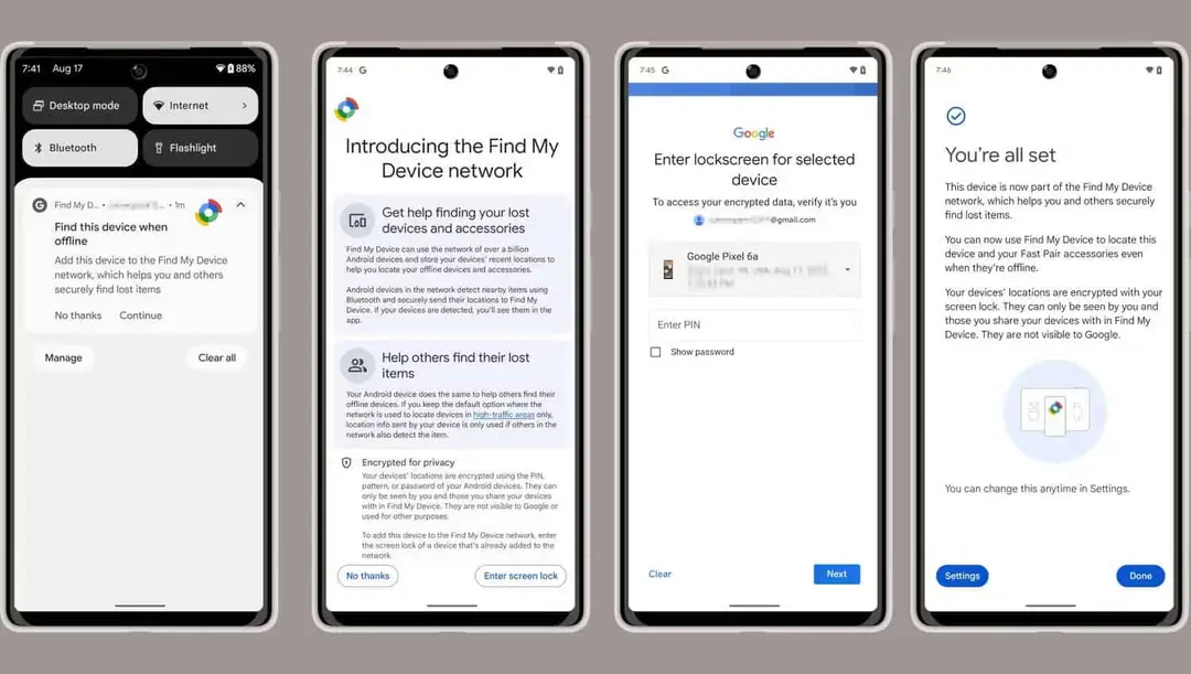 find my device network opt in