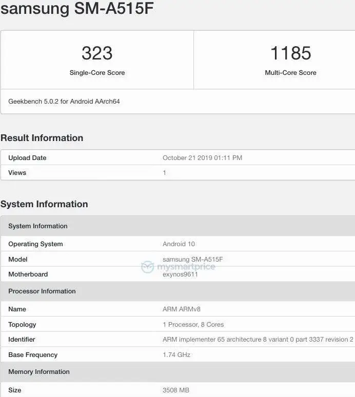 galaxy a51 geekbench