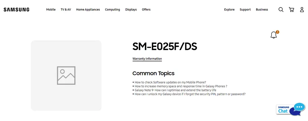 galaxy e02 support page