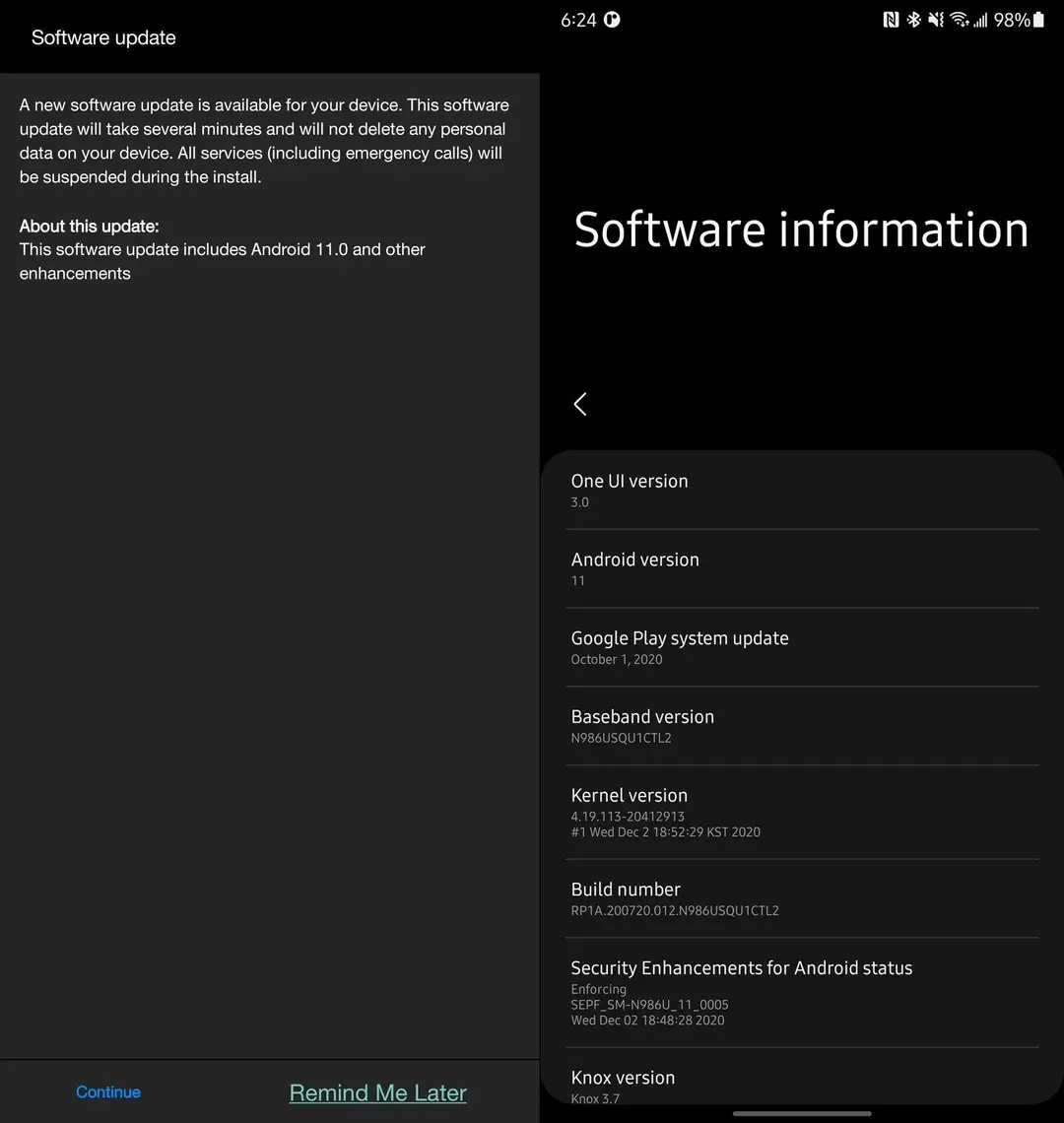 galaxy note 20 android 11 one ui 3