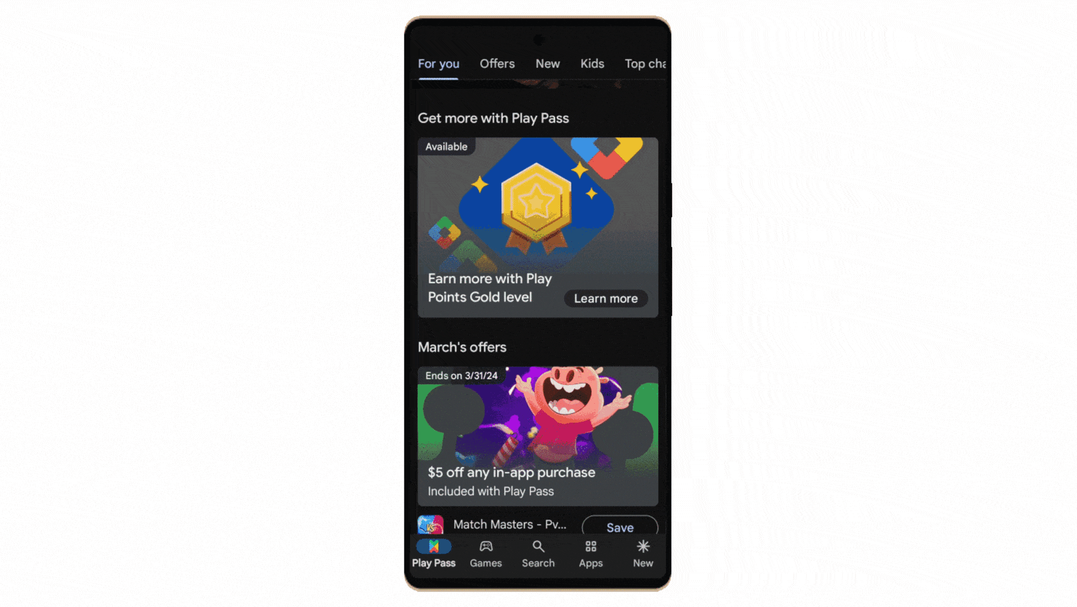 gif 1 play pass dark mode white