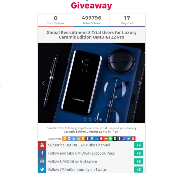 giveaway umidigi z2 pro