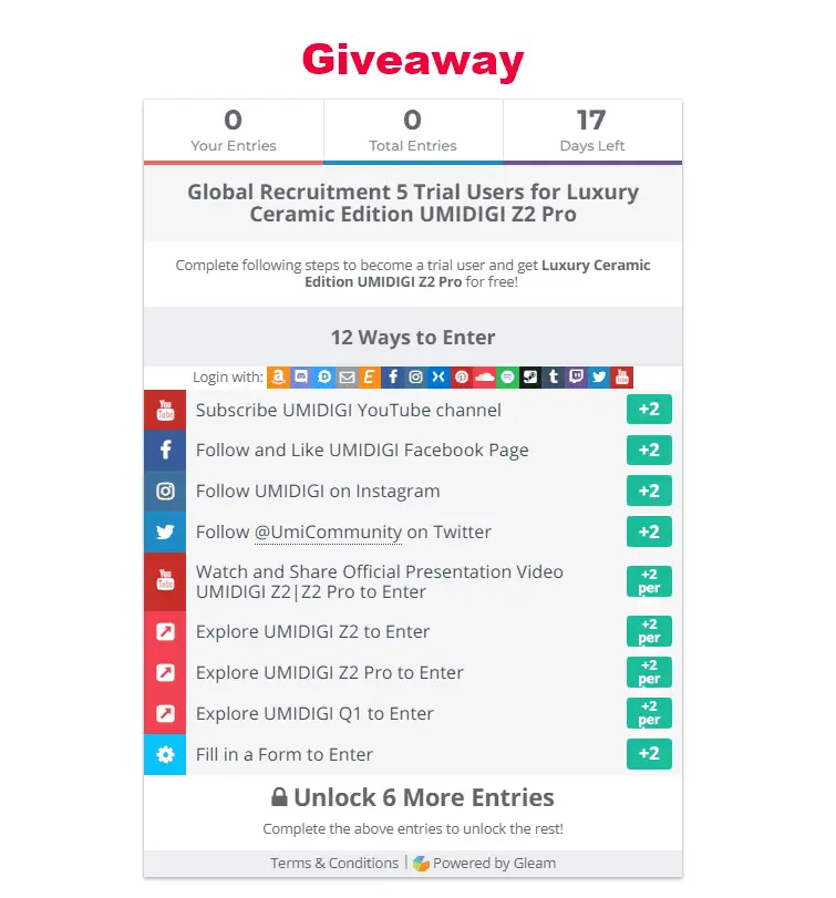 giveaway z2 pro