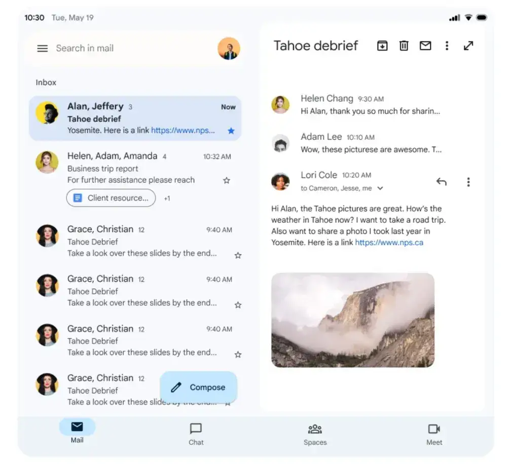 gmail foldables
