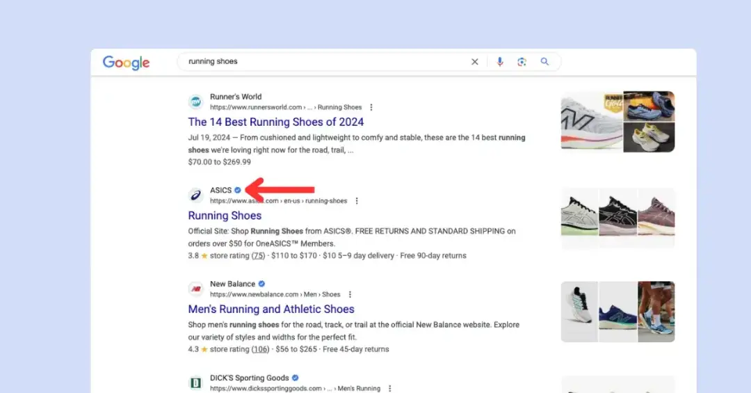 google blue tick a