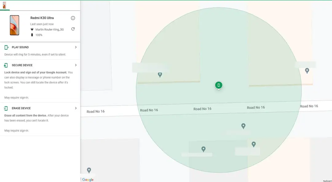 google find my device web app