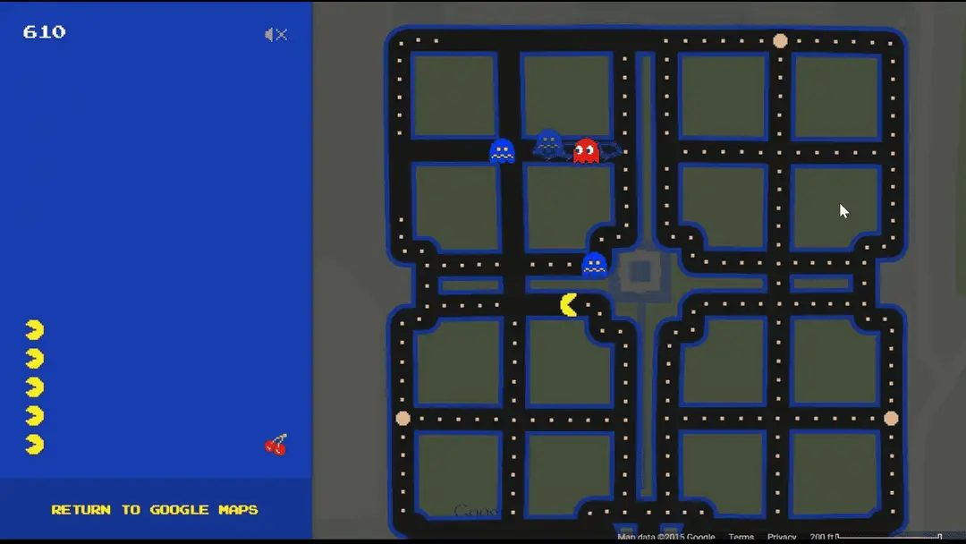 google maps pac man