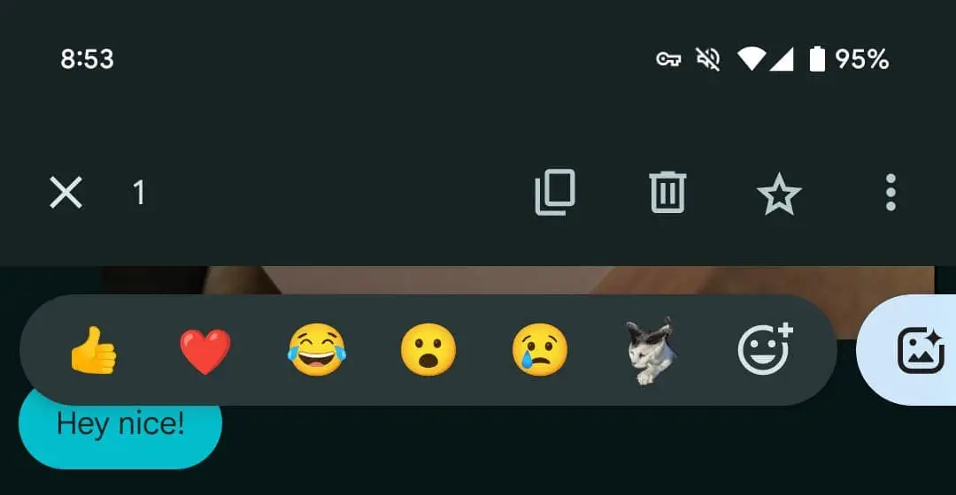 google messages reactions
