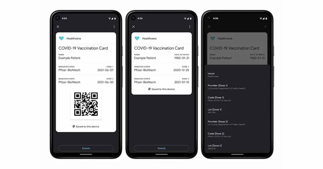 google pay covid card