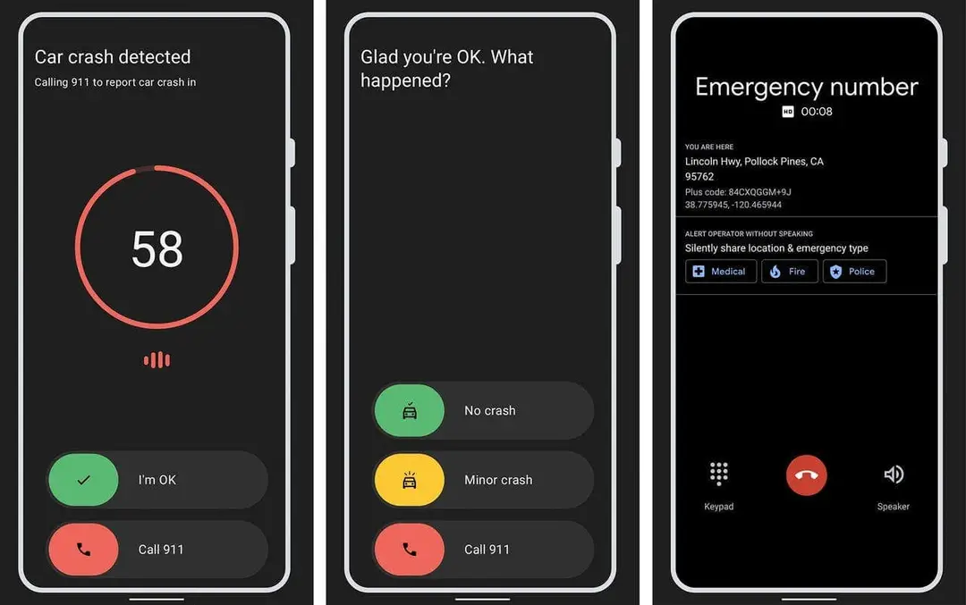 google pixel car crash detection app