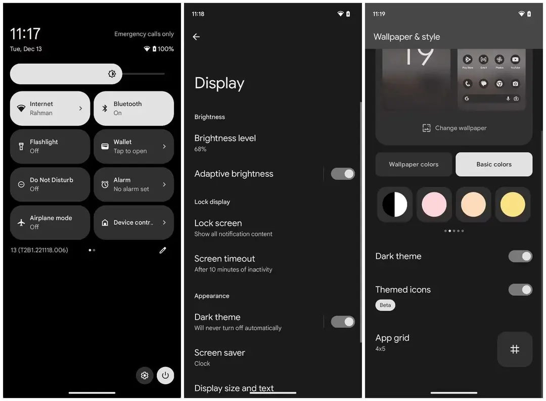greyscale material you theme