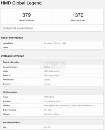 hmd global geekbench a