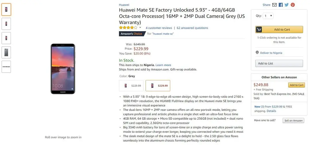 huawei mate se