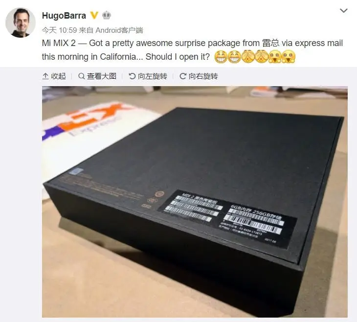 hugo barra mi mix 2