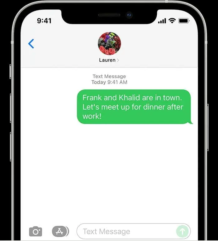 imessage green text bubble