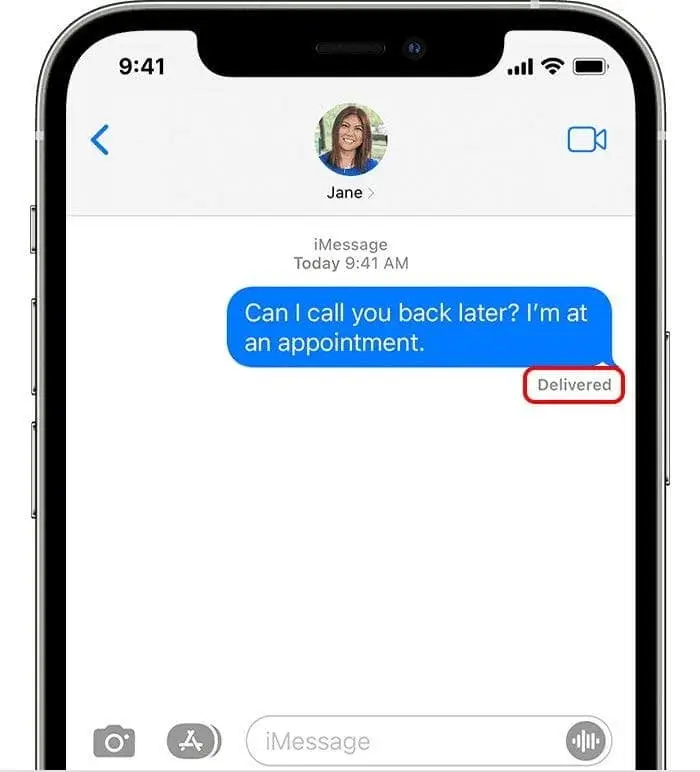 imessage message delivered notic