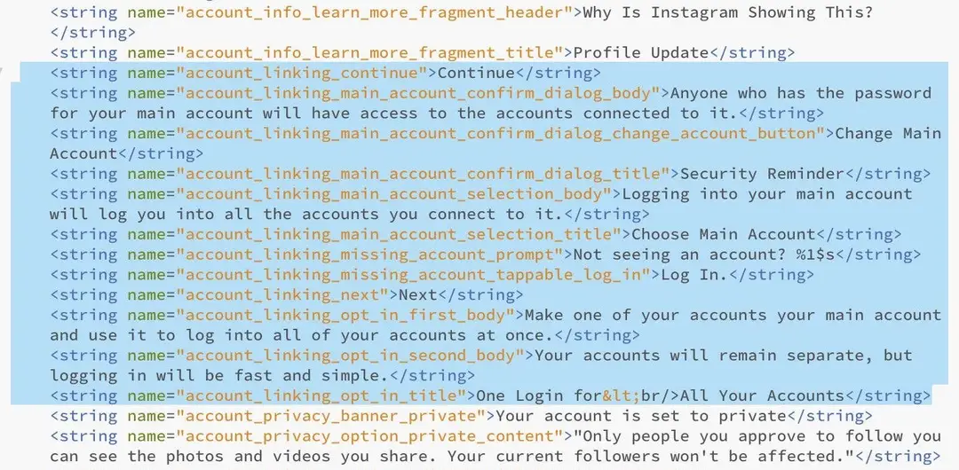 instagram account linking