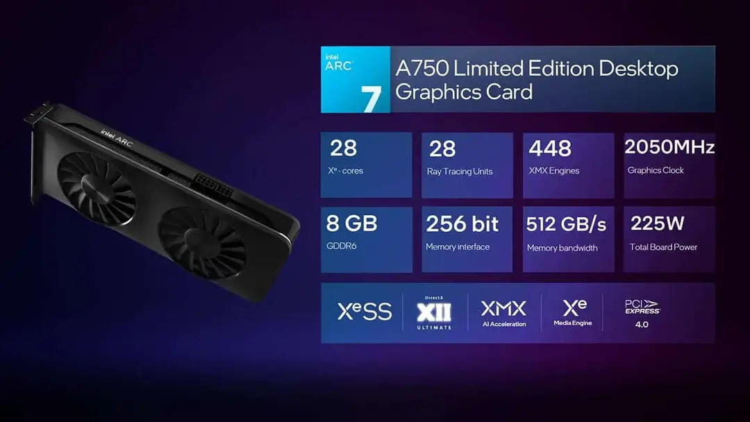 intel arc a750 specs