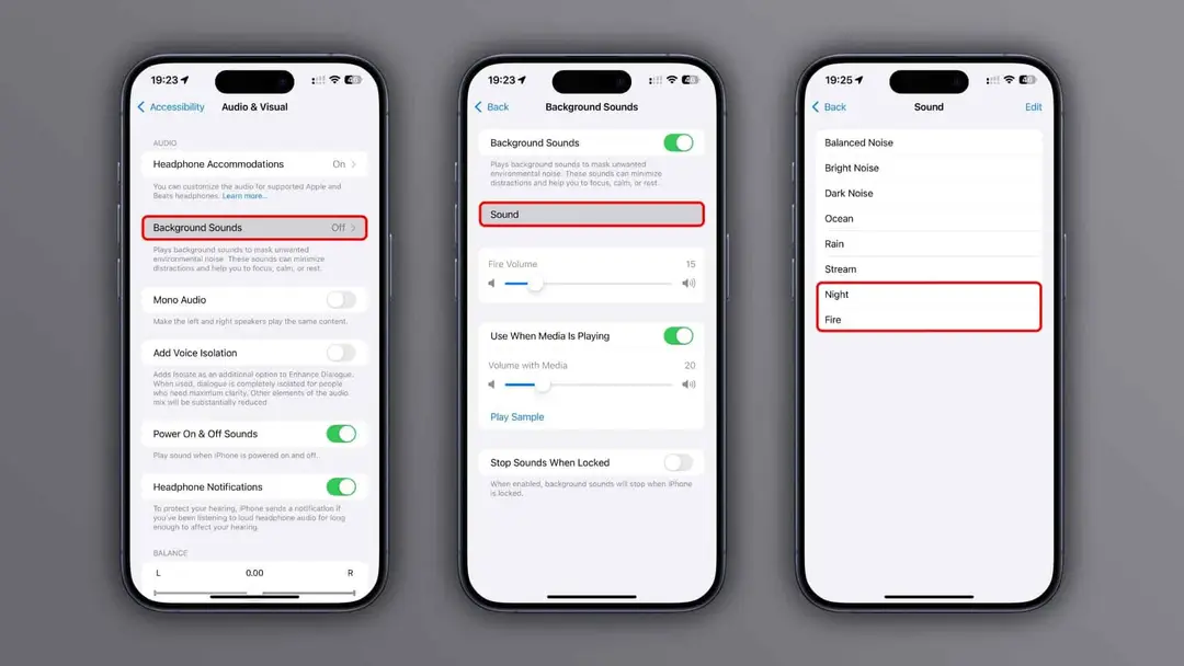 ios 18 background sounds
