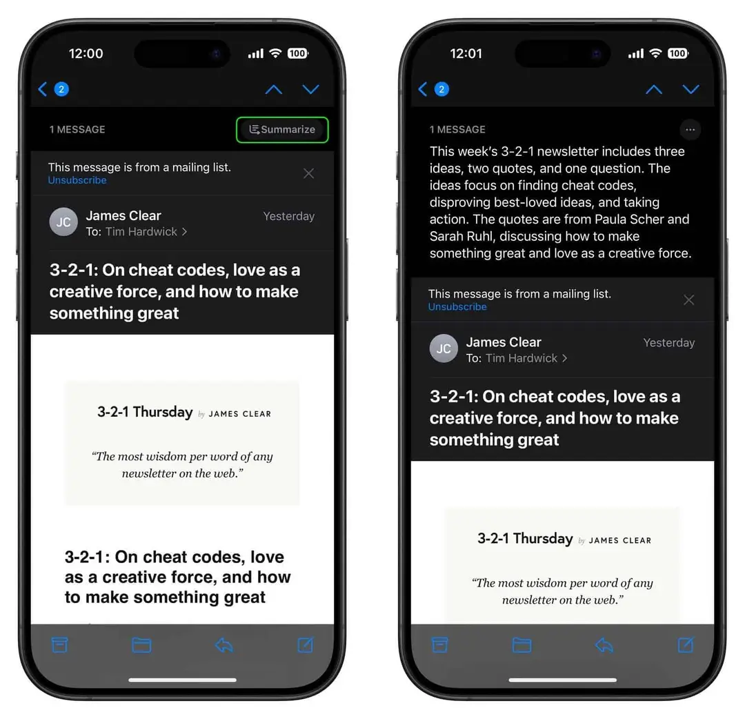 ios 18 summarize