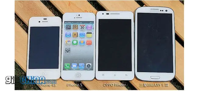 iphone 5 vs oppo finder 3 vs samsung galaxy s3
