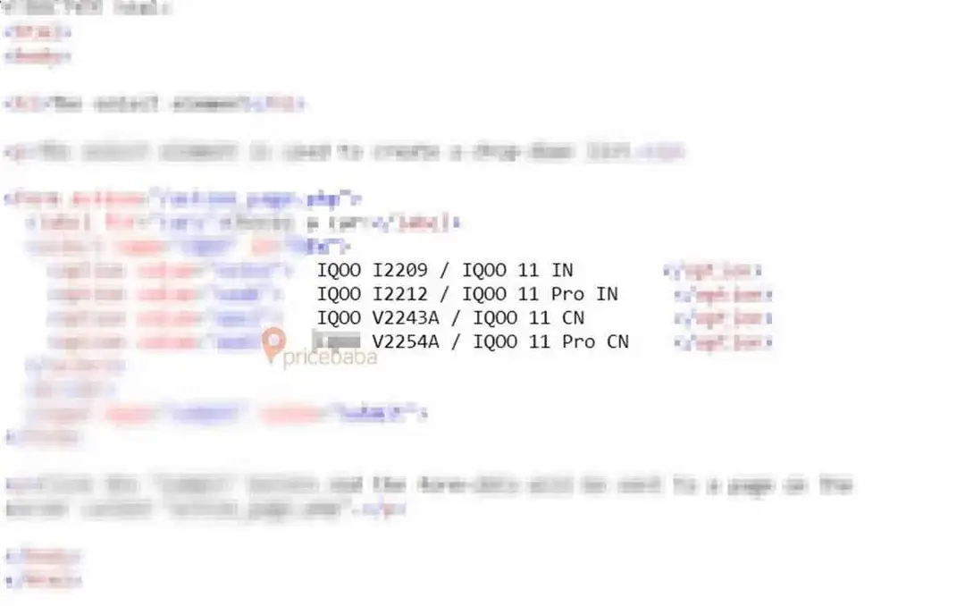 iqoo 11 series model numbers moniker leaked