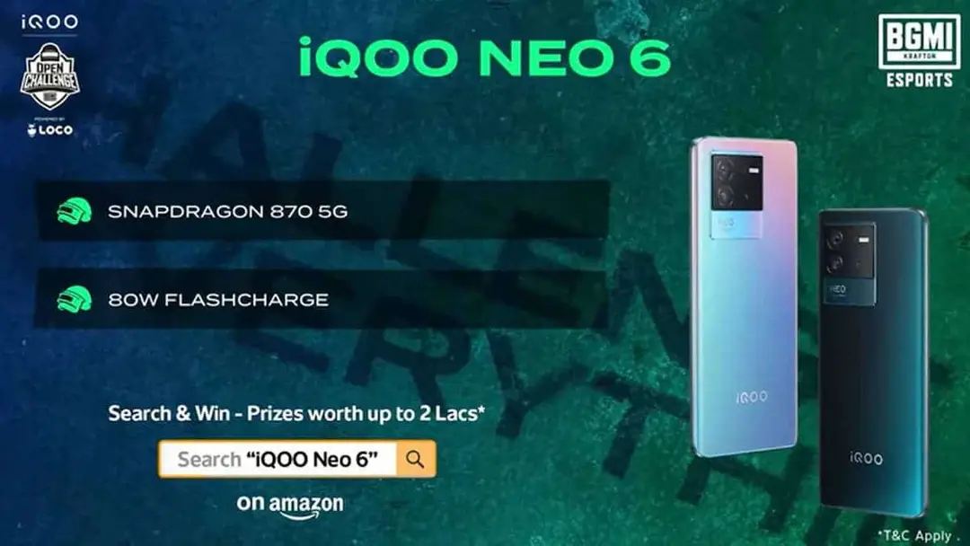 iqoo neo 6 bgmi video