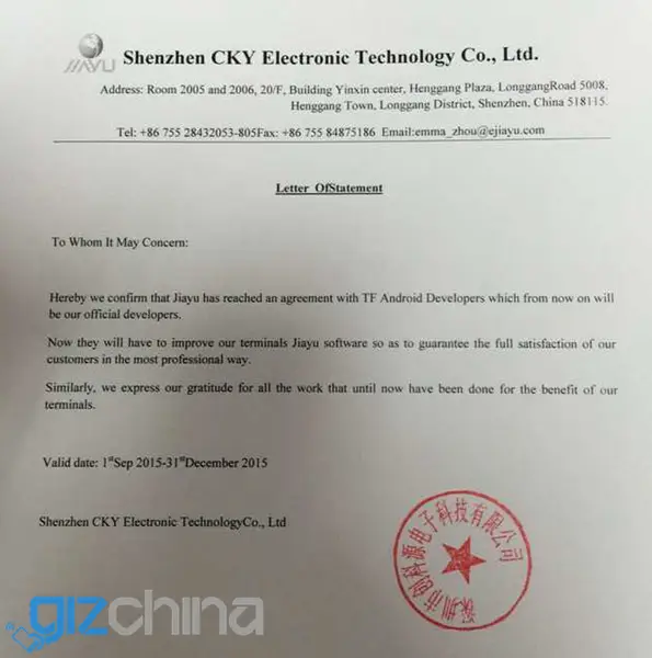 jiayu android tf