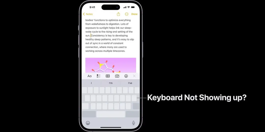 keyboard not showing up